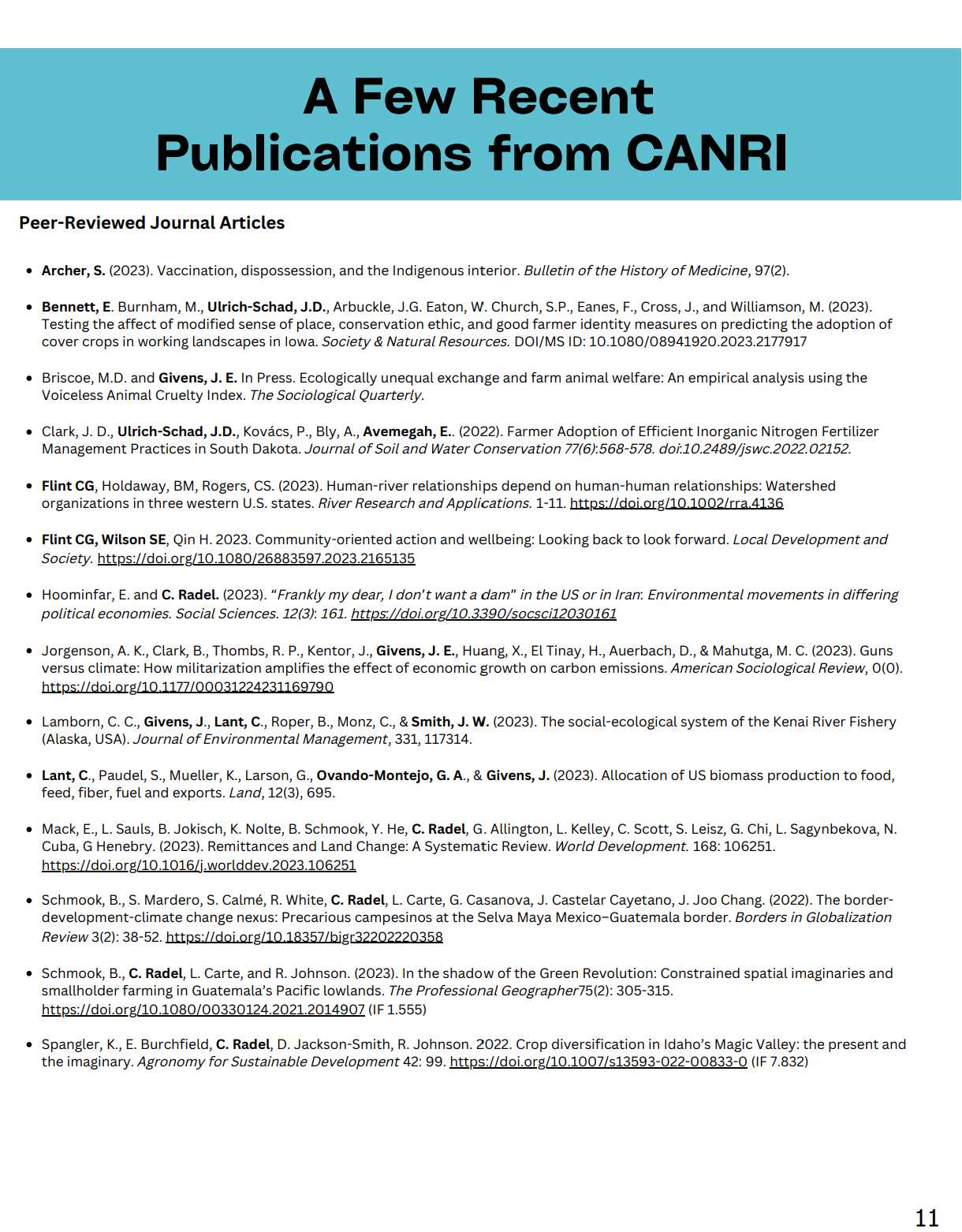 information about new canri publications