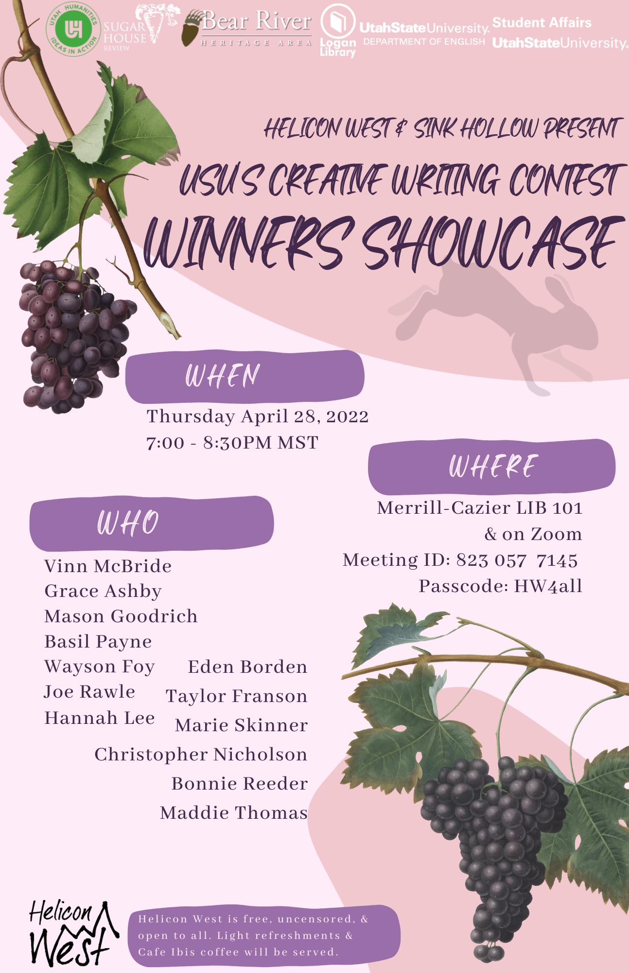 Helicon West Winners Showcase Poster