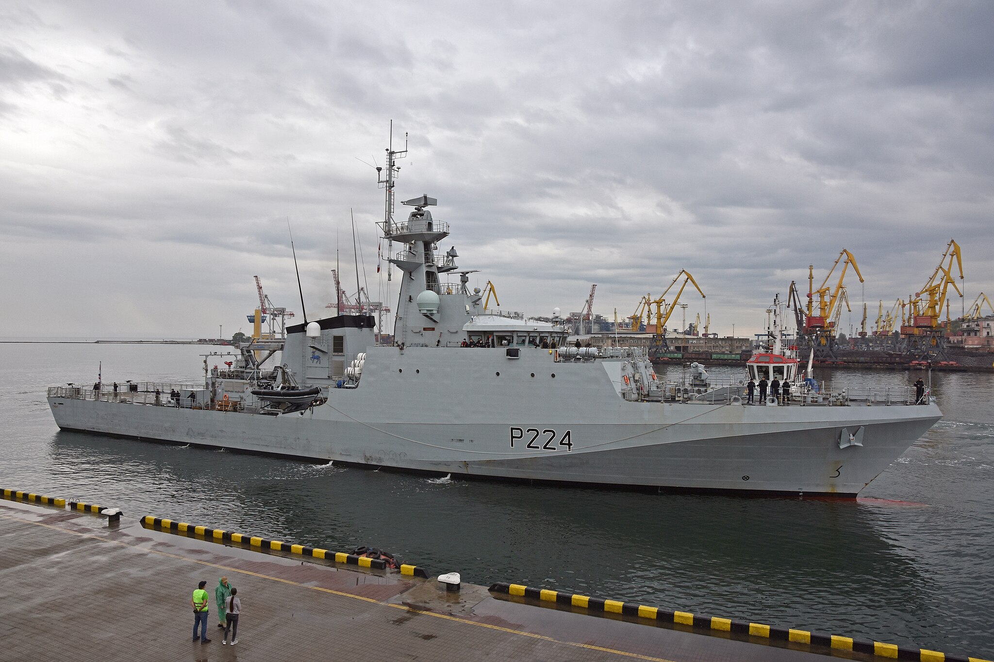 The HMS Trent arriving at Odesa’s harbor in 2021.   