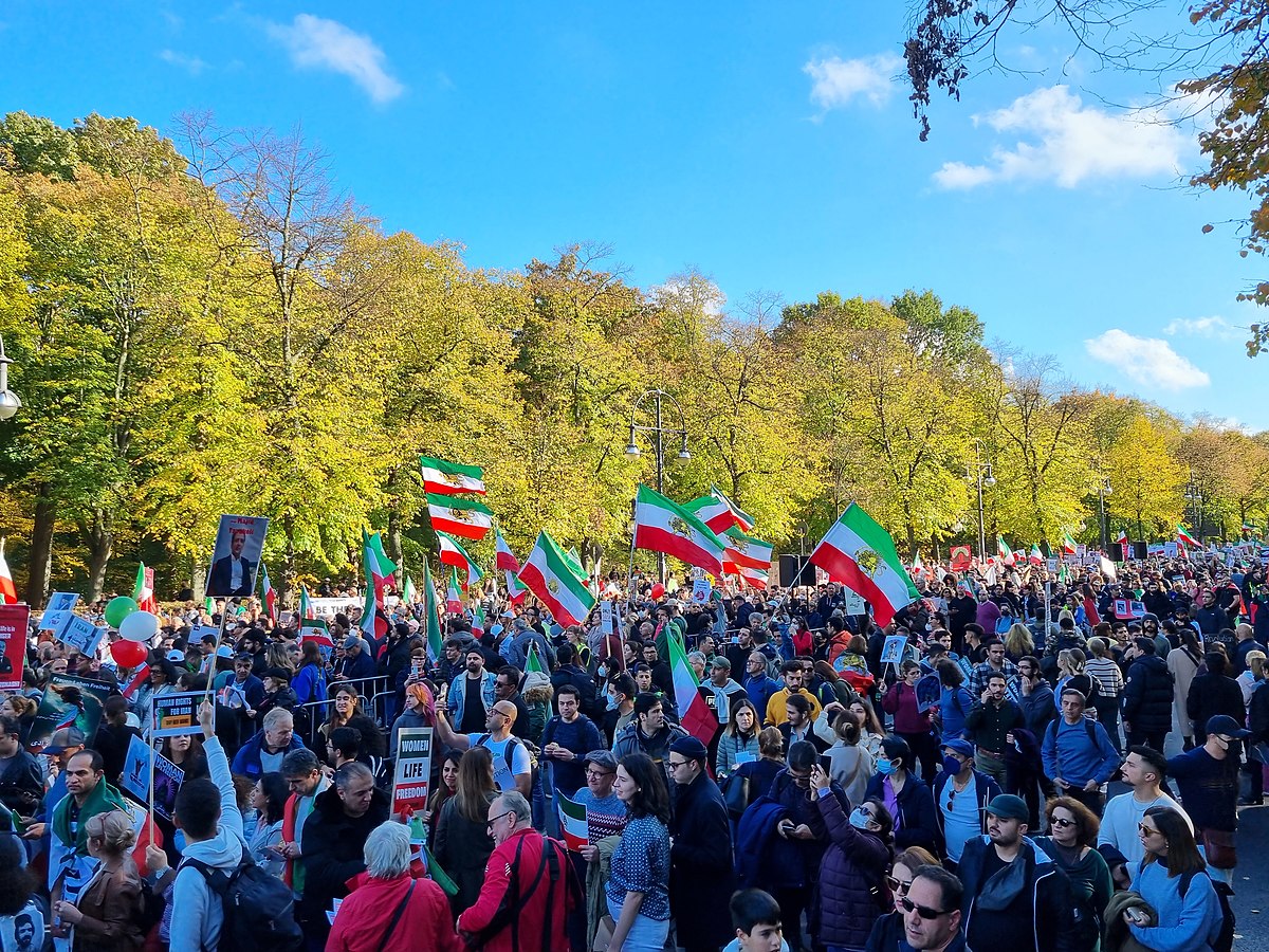 Berlin, where crowds protested in solidarity with Iranian protestors, in October 2022.