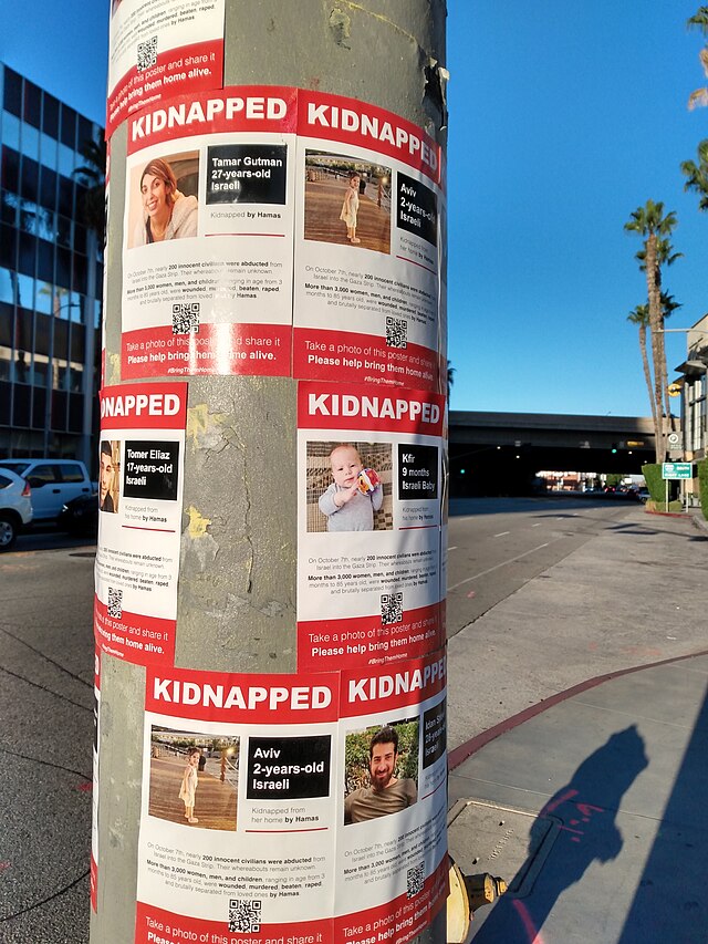 Kidnapped by Hamas posters 2023 in LA