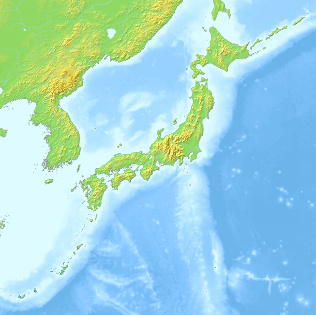 Topographic Map of Japan