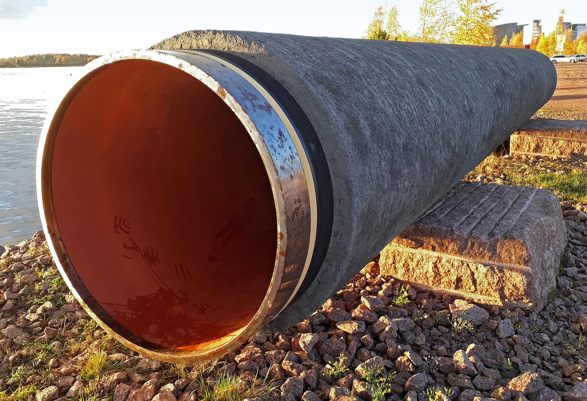 A section of pipeline on display