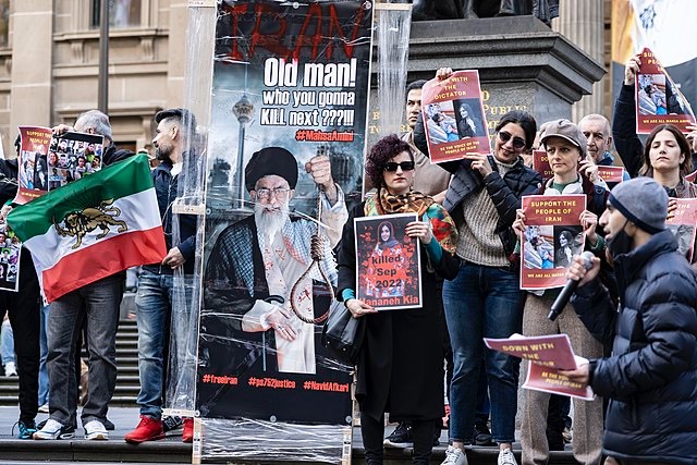 Iran solidarity protests in Melbourne, Australia 
