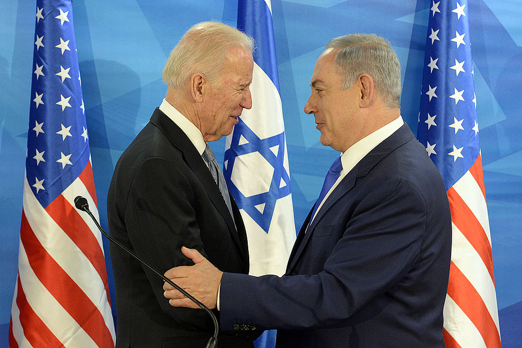 Biden with Netanyahu during a visit to Israel in 2016