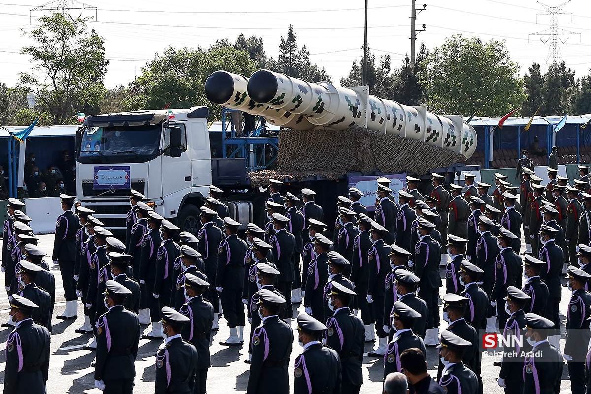 An image from a military parade in Iran in 2022. The missile system displayed may have been used during Iran’s latest attacks on Israel. 