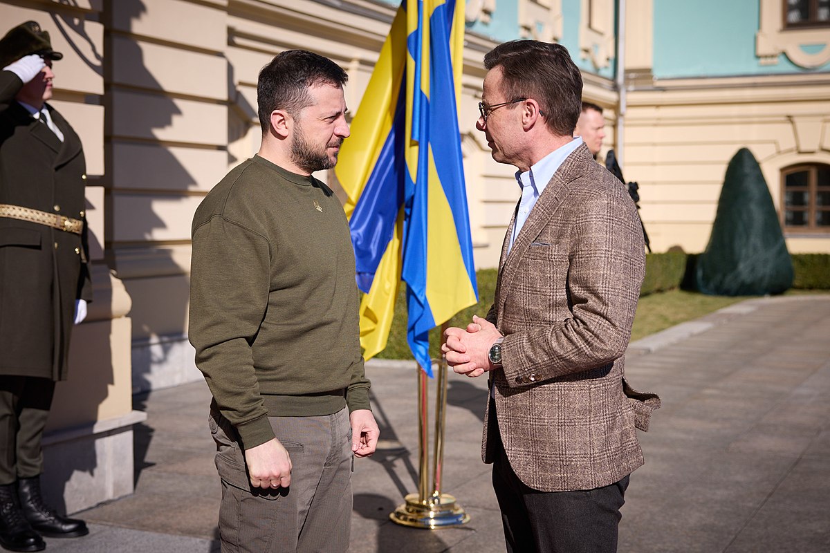 Prime Minister Ulf Kristersson of Sweden meets with President Volodymyr Zelenskyy in Ukraine, 2023