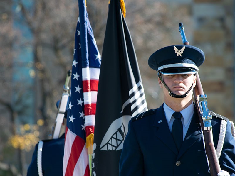 Air Force ROTC cadets take part in 24-hour vigil in 2017.